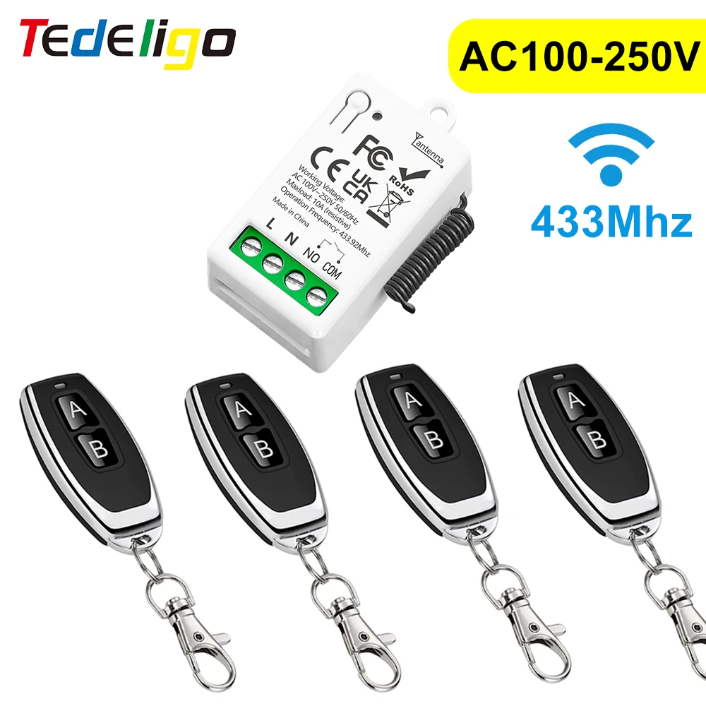 RF 433 Mhz Wireless Light Switch Push Button Wall Switch AC 110V 220V 230V 10A Radio Transmitter Remote ON OFF Led Electric Door
RF 433 Mhz Wireless Light Switch Push Button Wall Switch AC 110V 220V 230V 10A Radio Transmitter Remote ON OFF Led Electric Door