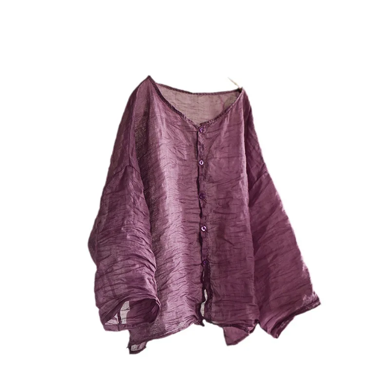 Spring Ramie 100% Shirt Bright Color Fashion Summer Women Thin Cool Light weighted Sun Protection Long Sleeve Cardigan Tops
Spring Ramie 100% Shirt Bright Color Fashion Summer Women Thin Cool Light weighted Sun Protection Long Sleeve Cardigan Tops