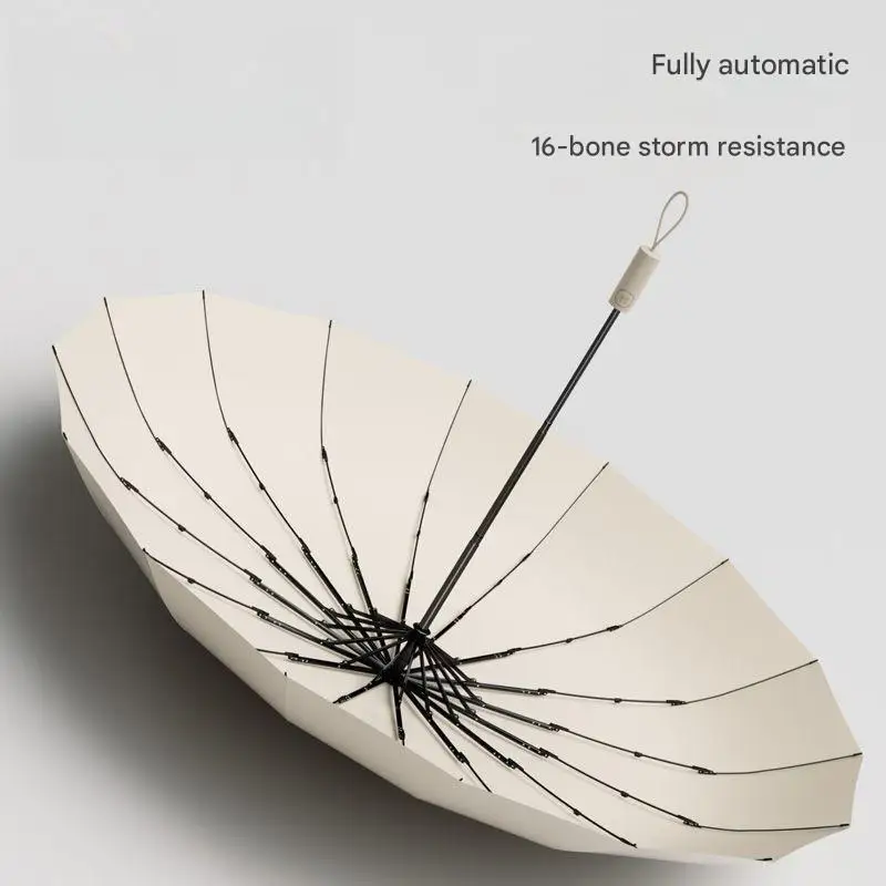 High-end 16-rib Fully Automatic Umbrella Oversized Folding Reinforced Thickened Durable Strong Wind and Rain Resistant Umbrella
High-end 16-rib Fully Automatic Umbrella Oversized Folding Reinforced Thickened Durable Strong Wind and Rain Resistant Umbrella
