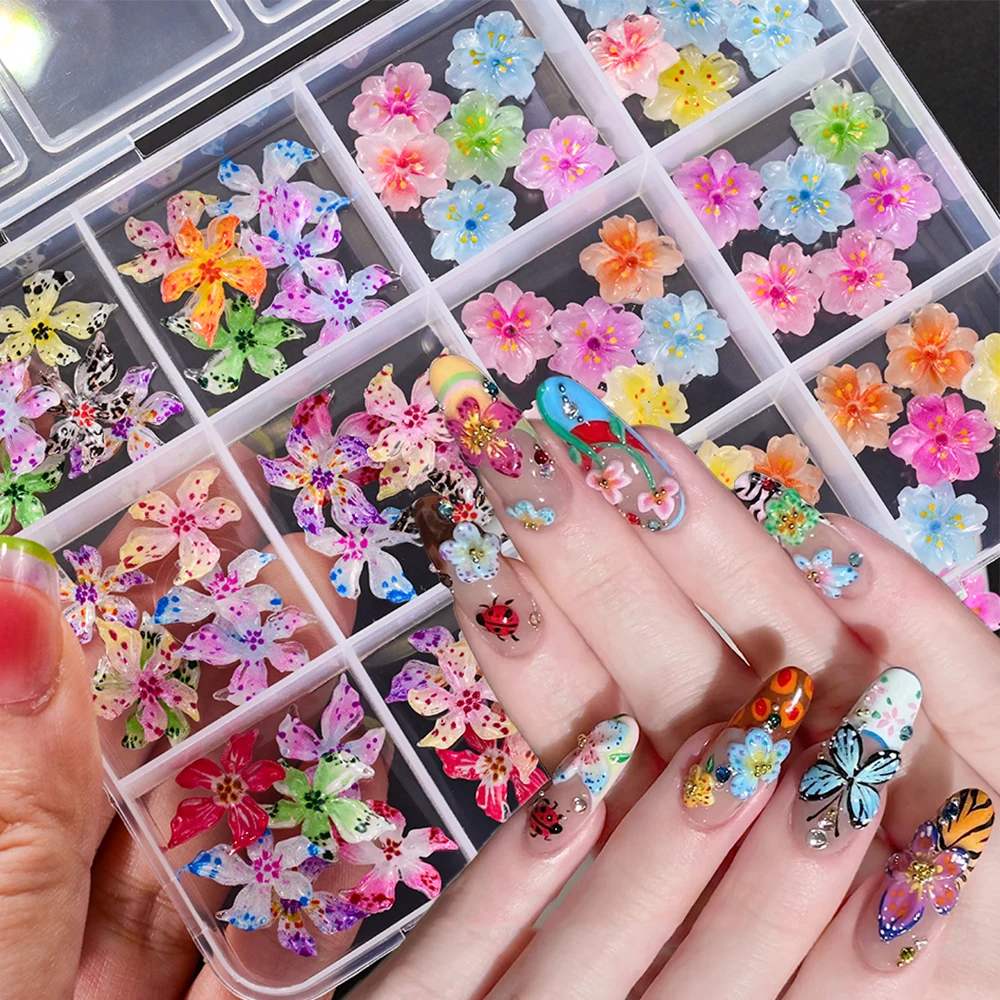 12Grids 3D Colorful Soft Jelly Flower Nail Art Charms Pink Blue Ice Crystal Gradient Lily Hibiscus Flowers Nail Decor DIY Charms
12Grids 3D Colorful Soft Jelly Flower Nail Art Charms Pink Blue Ice Crystal Gradient Lily Hibiscus Flowers Nail Decor DIY Charms