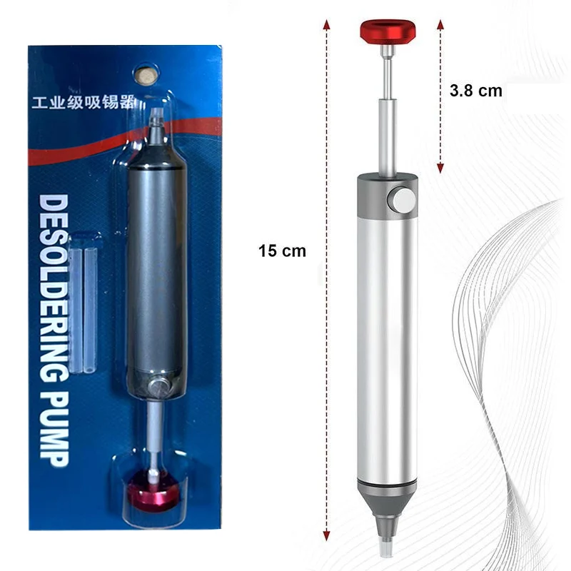 Aluminum Powerful Desoldering Pump Suction Tin Gun Soldering Sucker Pen Removal Vacuum Solder Iron Welding Repair Tool
Aluminum Powerful Desoldering Pump Suction Tin Gun Soldering Sucker Pen Removal Vacuum Solder Iron Welding Repair Tool