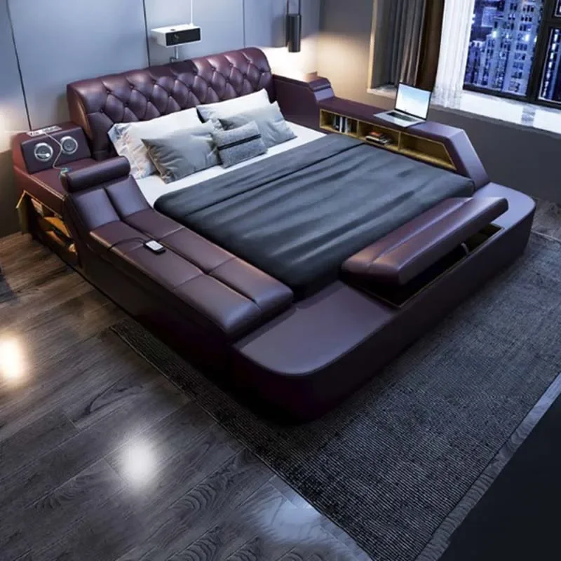 Usb Charge Bluetooth Bed Projector Leather Electric Storage Bed Massage Adjustable Wood Cama Casal Multifuncional Furniture Home
Usb Charge Bluetooth Bed Projector Leather Electric Storage Bed Massage Adjustable Wood Cama Casal Multifuncional Furniture Home