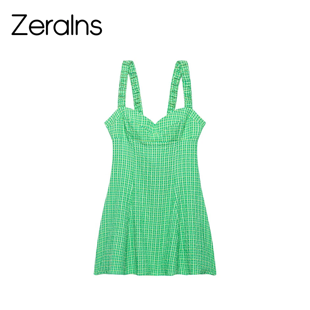 ZERAINS 2026 Summer New Women's Sweet and Fashionable V-neck Small Grid Bow Short Strap Dress
ZERAINS 2026 Summer New Women's Sweet and Fashionable V-neck Small Grid Bow Short Strap Dress