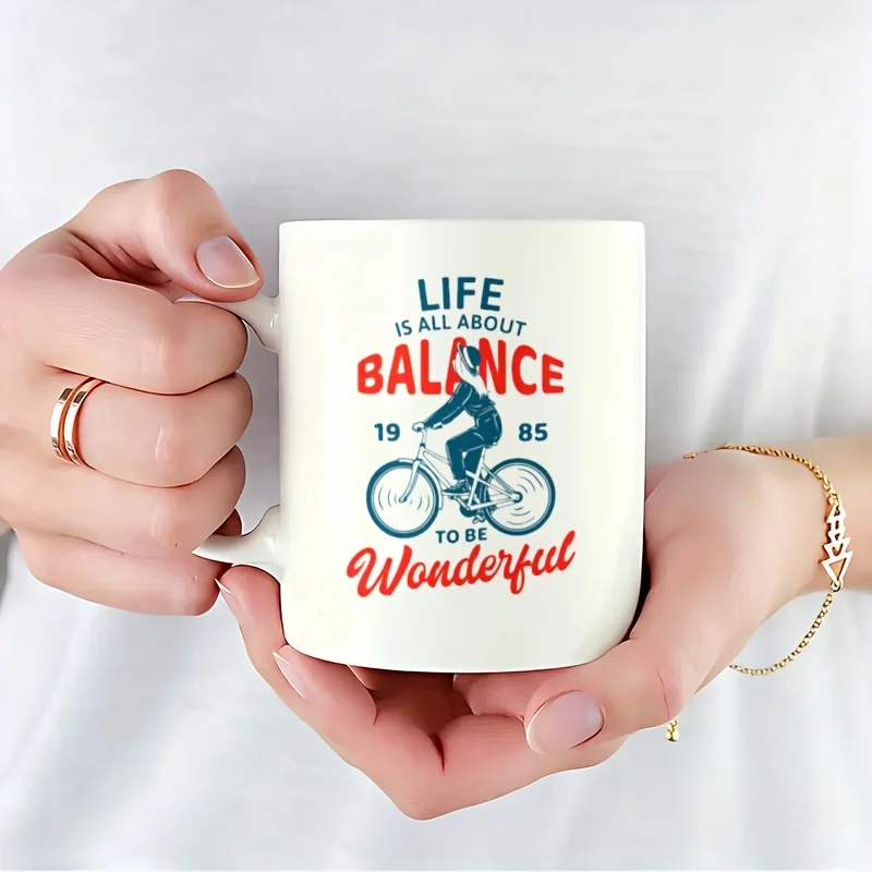 1pc Creative Life Is All About Balance Mug, Ceramic, 11oz Large Capacity, Office, Home, Study, Coffee Shop
1pc Creative Life Is All About Balance Mug, Ceramic, 11oz Large Capacity, Office, Home, Study, Coffee Shop