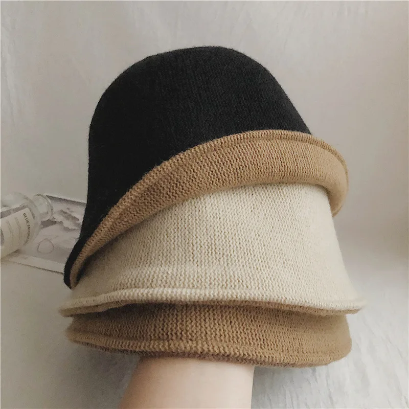 Fashion Simple Double Wool Bucket Hats Layer Knit Fisherman's Cap Women's Autumn/Winter Warm Solid Color Trendy Breathable Hats
Fashion Simple Double Wool Bucket Hats Layer Knit Fisherman's Cap Women's Autumn/Winter Warm Solid Color Trendy Breathable Hats