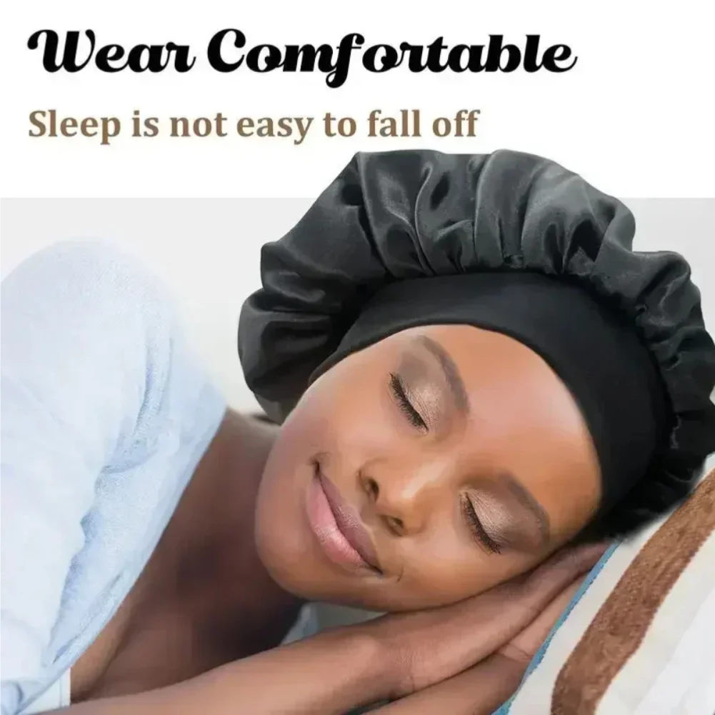 Satin Wide-brimmed Nightcap Styling Silk Headband for Sleeping Nightcap with Elasticated Floppy Band Cap Hair Shower Cap
Satin Wide-brimmed Nightcap Styling Silk Headband for Sleeping Nightcap with Elasticated Floppy Band Cap Hair Shower Cap