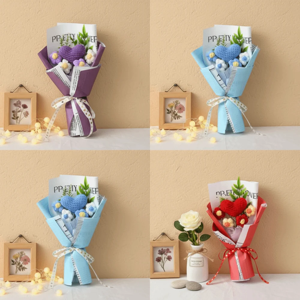 Knited Heart Artificial Flower Crochet Bouquet Valentine's Day Wedding Guest Gift Graduation Bouquet Home Decoration
Knited Heart Artificial Flower Crochet Bouquet Valentine's Day Wedding Guest Gift Graduation Bouquet Home Decoration