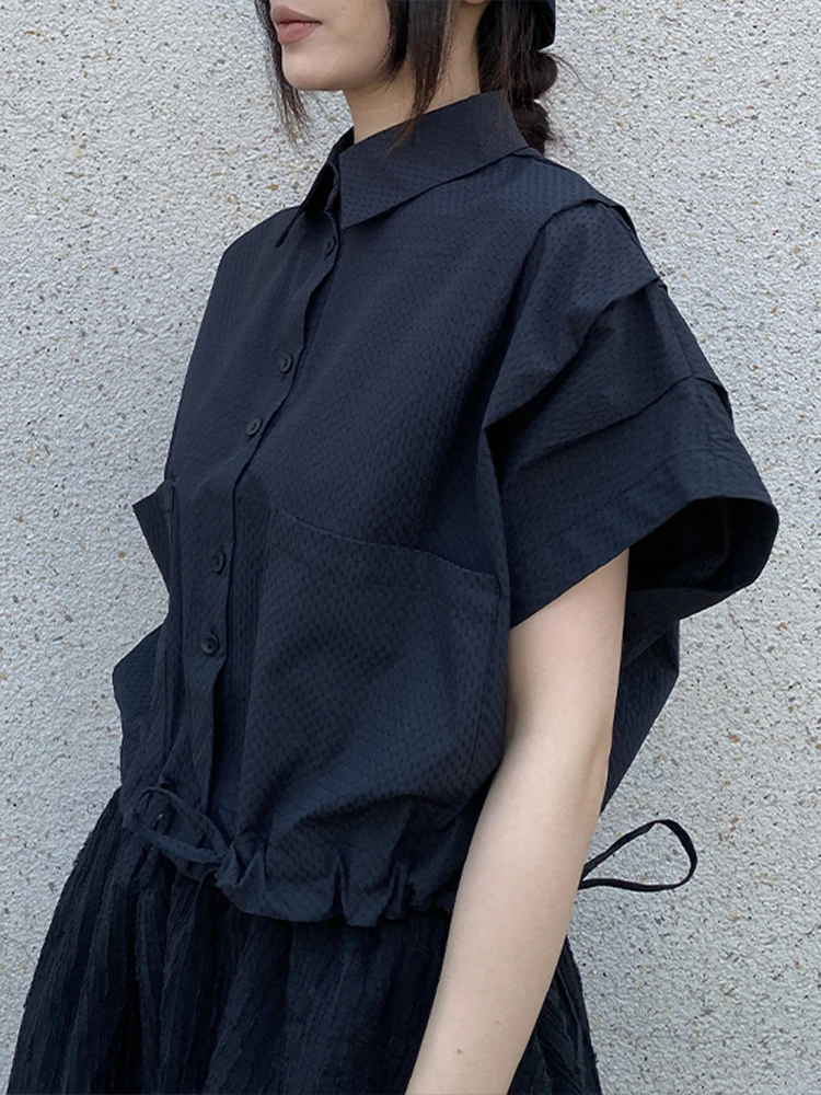 Loose Women's Summer ort Sve irt Casual Faion Design k Sle Top Collar Regular Length Pure Color Button Detail
Loose Women's Summer ort Sve irt Casual Faion Design k Sle Top Collar Regular Length Pure Color Button Detail