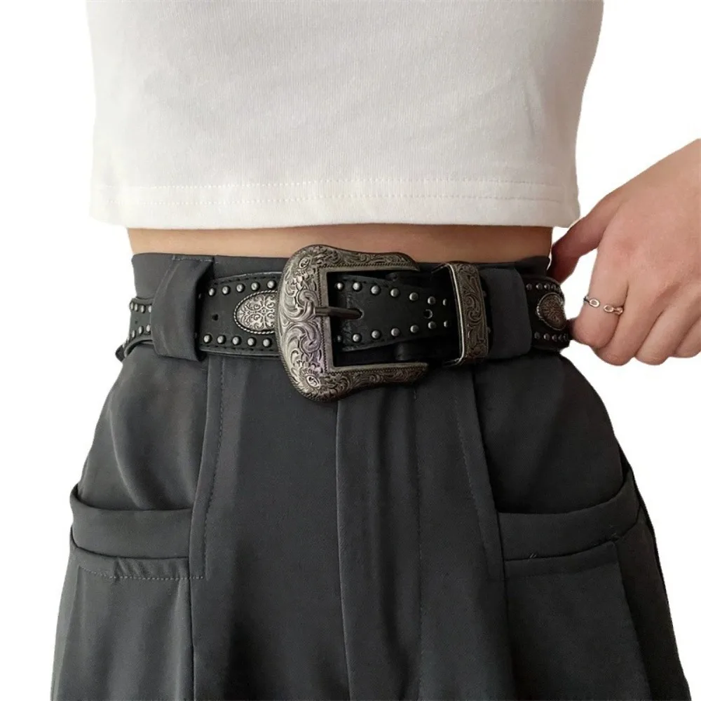 Jeans Decor Cool Black Rivet Belt Wide American Style PU Vintage Waistband Alloy Adjustable Coffee Y2K Belt Couple
Jeans Decor Cool Black Rivet Belt Wide American Style PU Vintage Waistband Alloy Adjustable Coffee Y2K Belt Couple