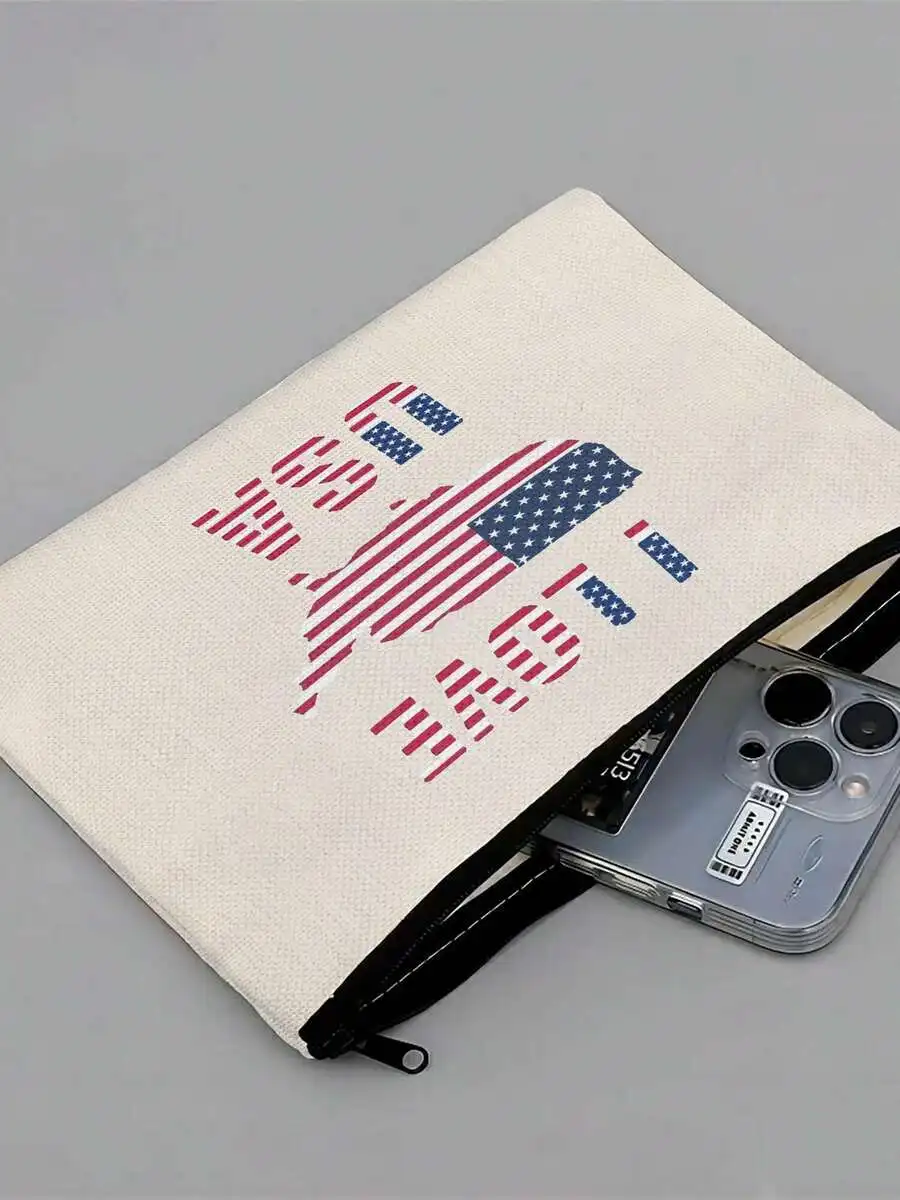 American Flag Map Canvas Zipper Pouch For Makeup Phone Daily Essentials
American Flag Map Canvas Zipper Pouch For Makeup Phone Daily Essentials