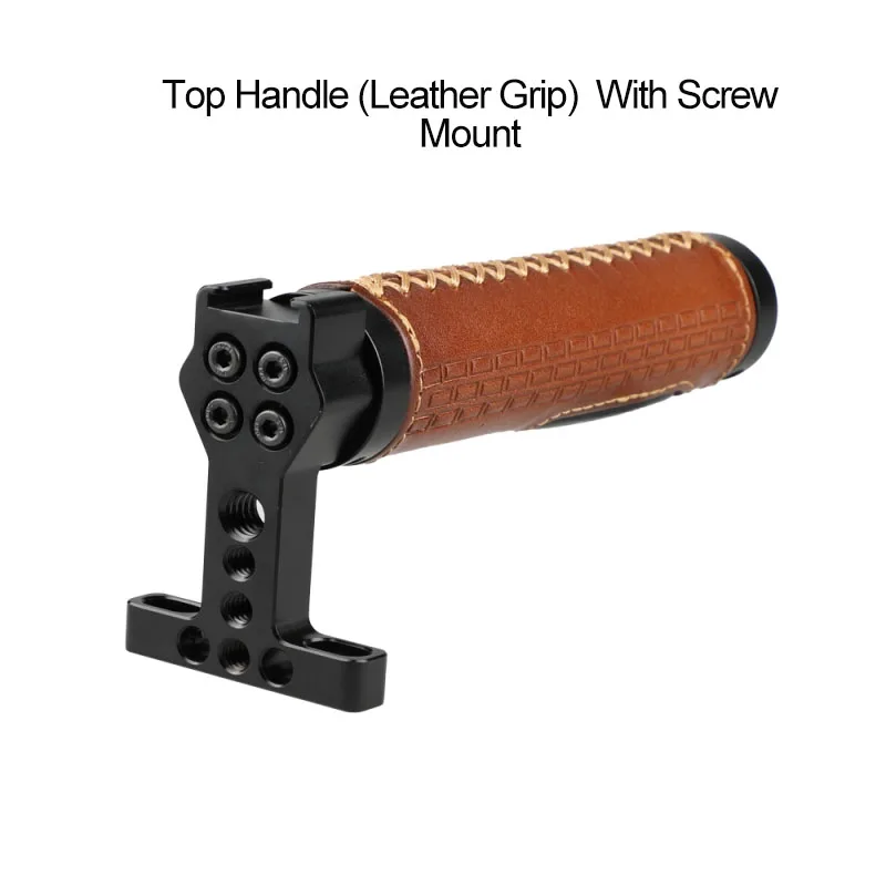 CAMVATE Camera Top Leather Handle Grip With Cold Shoe Mount &1/4"-20 3/8"-16 Mounting Holes For DSLR Camera Cage Support System
CAMVATE Camera Top Leather Handle Grip With Cold Shoe Mount &1/4"-20 3/8"-16 Mounting Holes For DSLR Camera Cage Support System