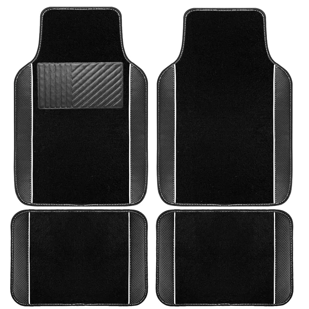 Waterproof Universal Fit Car Floor Mats, Faux Leather Sporty Car Carpet Mats with Anti-Slip Nibbs Backing & Driver Heel Pad
Waterproof Universal Fit Car Floor Mats, Faux Leather Sporty Car Carpet Mats with Anti-Slip Nibbs Backing & Driver Heel Pad