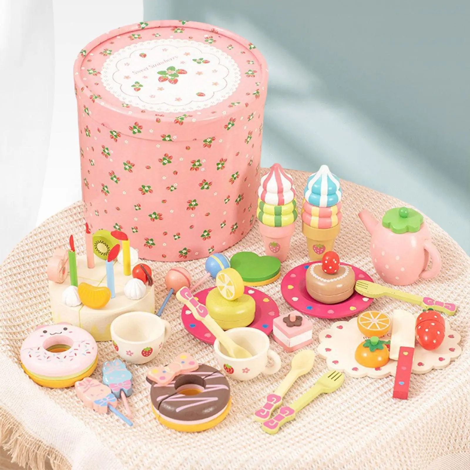 Wooden Play Kitchen with Box Tea Party Tableware for Kids Boys Birthday Gift
Wooden Play Kitchen with Box Tea Party Tableware for Kids Boys Birthday Gift