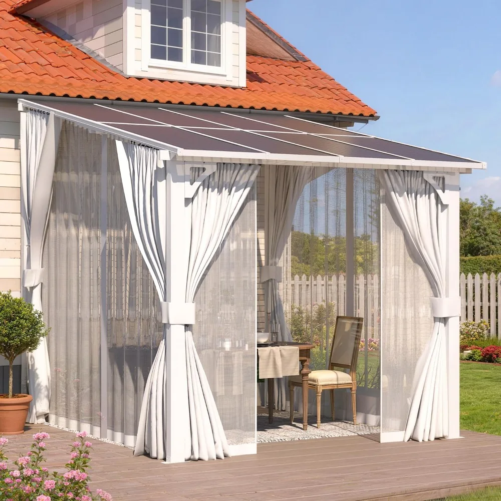 8x8 Outdoor Lean-to Gazebo Pergola Curtains & Netting Patio Wall Mounted Heavy Duty Metal Awning Canopy White, Custom
8x8 Outdoor Lean-to Gazebo Pergola Curtains & Netting Patio Wall Mounted Heavy Duty Metal Awning Canopy White, Custom