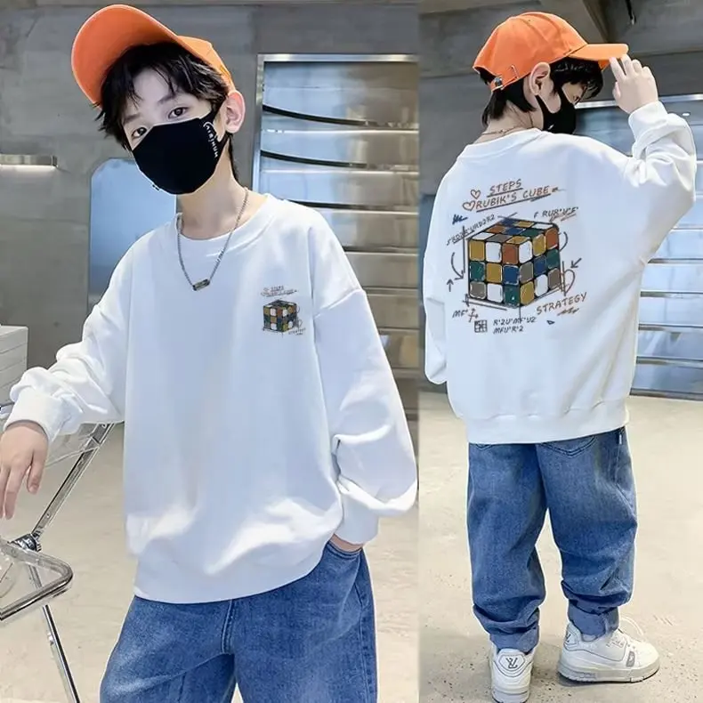 New Versatile Boys Girls Rubik's Cube Print Sweatshirts Children's Spring and Autumn Fashion O-Neck Pullover Casual Kids Clothes
New Versatile Boys Girls Rubik's Cube Print Sweatshirts Children's Spring and Autumn Fashion O-Neck Pullover Casual Kids Clothes