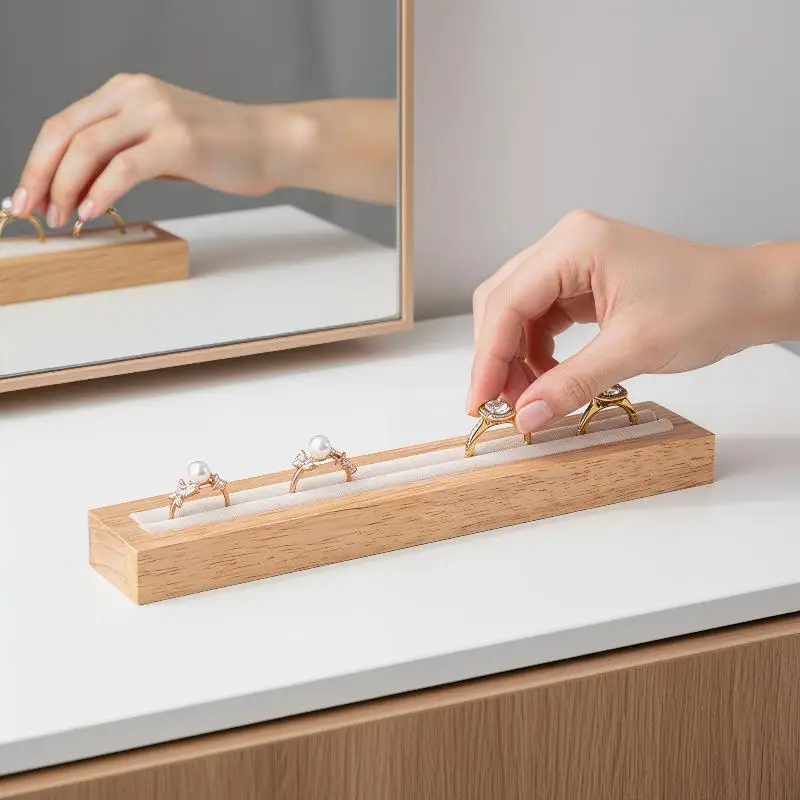 Jewelry Display Rack for Earrings and Rings with Solid Wood Design Tray for Home Décor
Jewelry Display Rack for Earrings and Rings with Solid Wood Design Tray for Home Décor