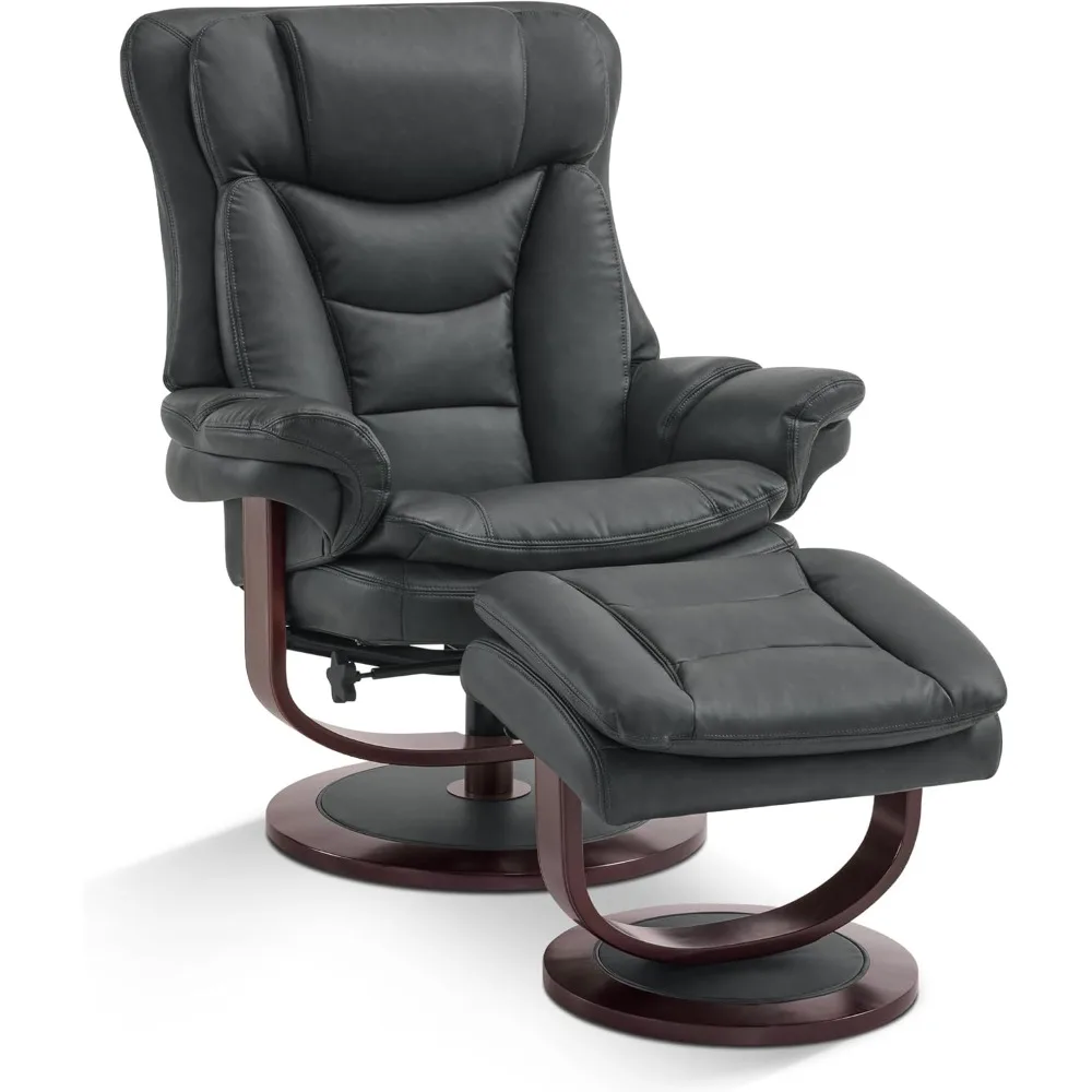 Swivel Recliner with Ottoman, Reclining Chair with Adjustable Back, Faux Leather Upholstered Lounge Chair for Living Room
Swivel Recliner with Ottoman, Reclining Chair with Adjustable Back, Faux Leather Upholstered Lounge Chair for Living Room