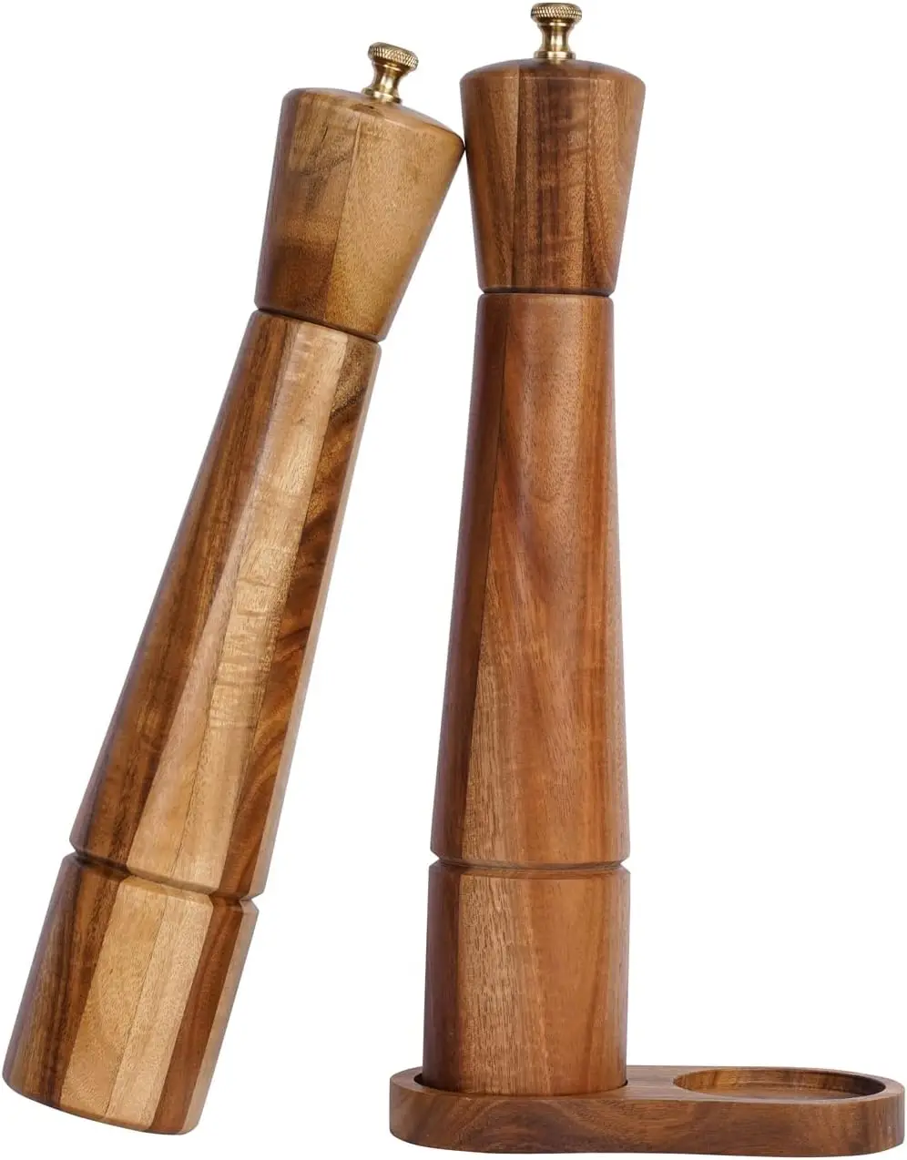 Salt and Pepper Grinder Set with Tray, Adjustable Ceramic & Stainless Steel, Acacia Wood, 12 inch
Salt and Pepper Grinder Set with Tray, Adjustable Ceramic & Stainless Steel, Acacia Wood, 12 inch