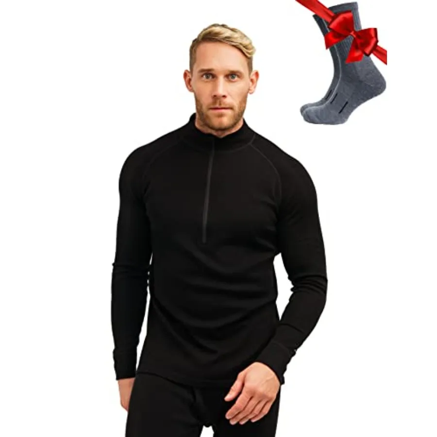 Merino Wool Base Layer Mens - Wool Half Zip Sweater Men - Merino Quarter Zip Sweater Lite Midweight Heavyweight and Socks
Merino Wool Base Layer Mens - Wool Half Zip Sweater Men - Merino Quarter Zip Sweater Lite Midweight Heavyweight and Socks