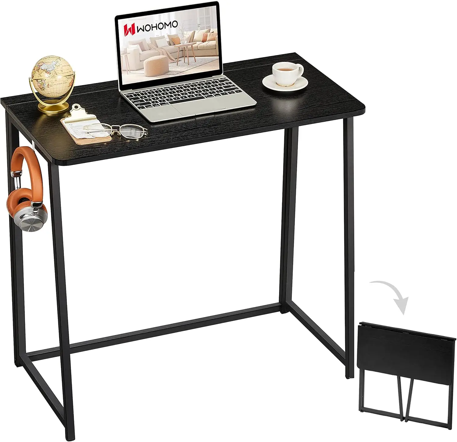 Foldable Computer Desk 31.5", Small Writing Desk for Home Office, Space-Saving Laptop Table, Easy Assembly, Black
Foldable Computer Desk 31.5", Small Writing Desk for Home Office, Space-Saving Laptop Table, Easy Assembly, Black