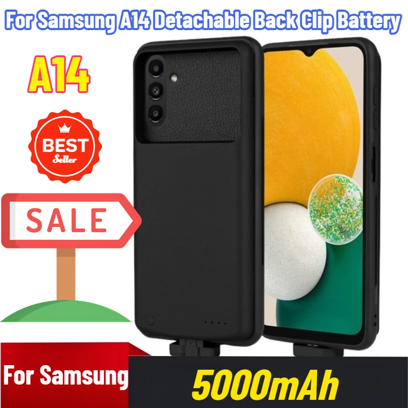5000mAh for Samsung A14 Detachable Back Clip Battery Phone Case Mobile Power Bank All Inclusive Soft Rubber Version
5000mAh for Samsung A14 Detachable Back Clip Battery Phone Case Mobile Power Bank All Inclusive Soft Rubber Version