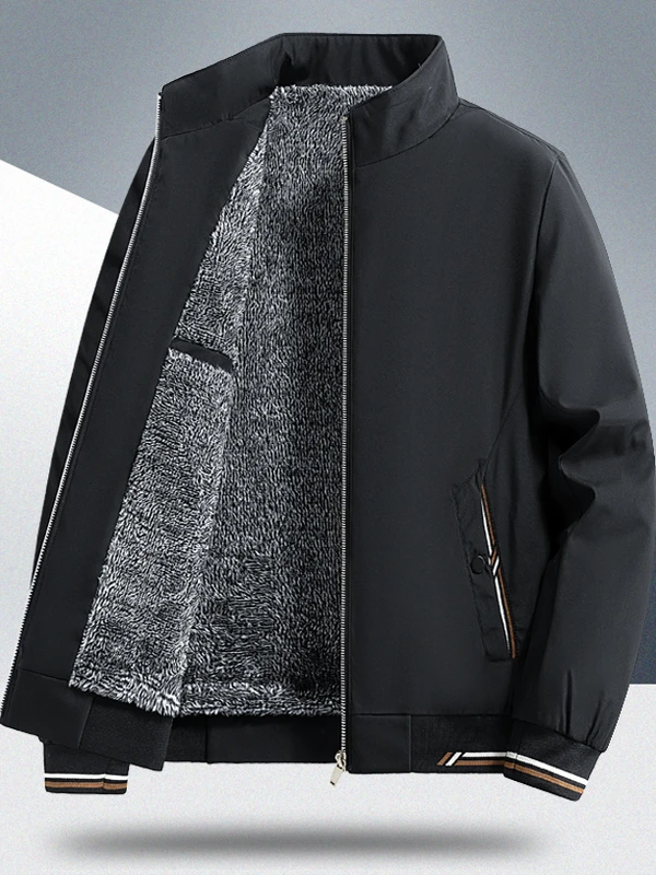 Men's Thiened Fce Lined Stand Collar Jaet Busin Casual Outerwear Warm Windproof plus Size Long Sve Zipper Closure
Men's Thiened Fce Lined Stand Collar Jaet Busin Casual Outerwear Warm Windproof plus Size Long Sve Zipper Closure