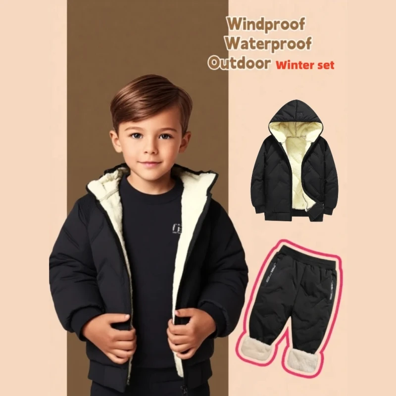Dubbped Winter 2-piece Set Kids Jacket Girls Boys Lamb Wool Plus Velvet Thick Coats Toddler Children Outwear Cotton Jackets
Dubbped Winter 2-piece Set Kids Jacket Girls Boys Lamb Wool Plus Velvet Thick Coats Toddler Children Outwear Cotton Jackets