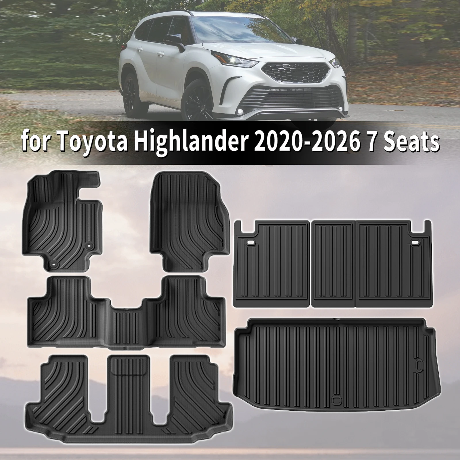 for Toyota Highlander 2020-2024 2025 2026 7 Seats Gas& Hybrid Full Coverage All-Weather 3D Maxpider Style TPE Floor & Trunk Mats
for Toyota Highlander 2020-2024 2025 2026 7 Seats Gas& Hybrid Full Coverage All-Weather 3D Maxpider Style TPE Floor & Trunk Mats
