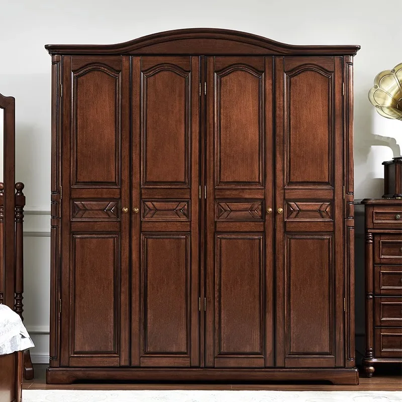 DSA solid wood wardrobe four doors swing door household bedroom storage cabinet opposite door retro township inch storage
DSA solid wood wardrobe four doors swing door household bedroom storage cabinet opposite door retro township inch storage