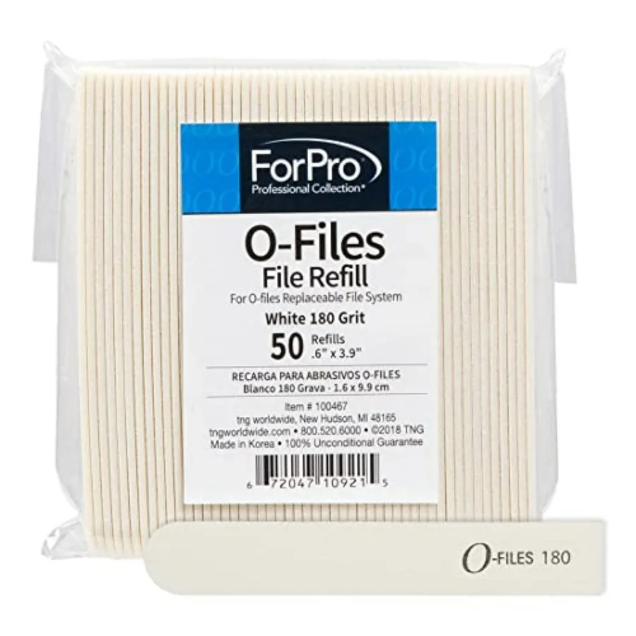 ForPro Professional Collection O-Files Replaceable File System,,Manicure Nail File Refills, 3.9" L x.6" W, White, 50-Count
ForPro Professional Collection O-Files Replaceable File System,,Manicure Nail File Refills, 3.9" L x.6" W, White, 50-Count