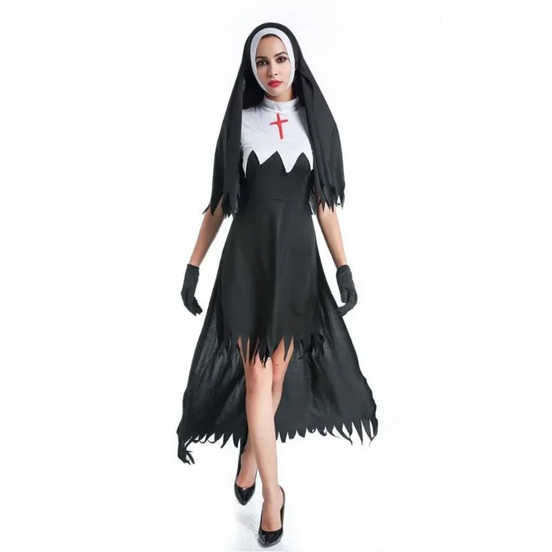 Nun Halloween Costume Adult Female Sexy Cosplay Costume Priest Black Carnival Masquerade Party Costumes
Nun Halloween Costume Adult Female Sexy Cosplay Costume Priest Black Carnival Masquerade Party Costumes