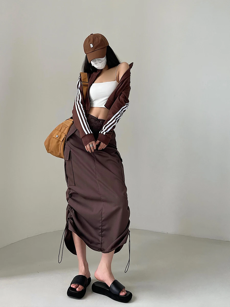 American Style Casual Loose Fitting Drawstring Hem Work Skirt Half Length Long Skirt for Young Girls Street Style Autumn
American Style Casual Loose Fitting Drawstring Hem Work Skirt Half Length Long Skirt for Young Girls Street Style Autumn