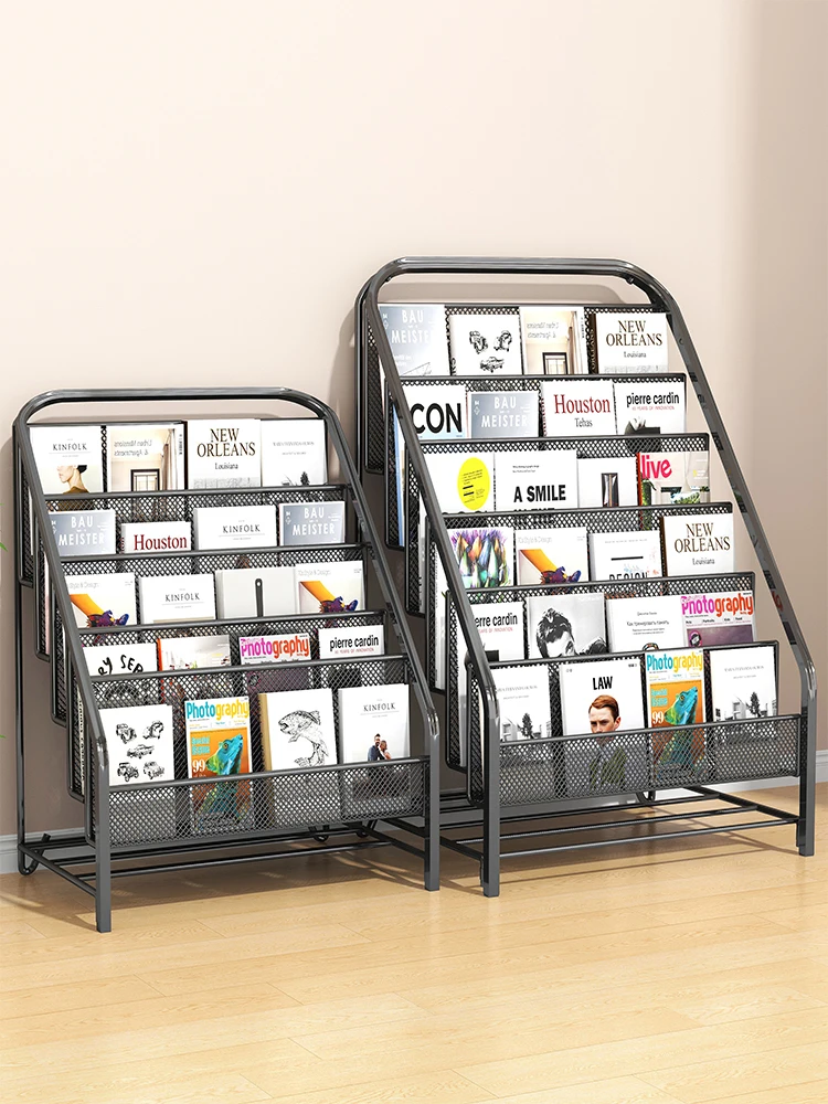 Large Capacity Multi-layer Vinyl Record Storage Rack Album Magazine Display Shelf Iron Material Home Organization Holder