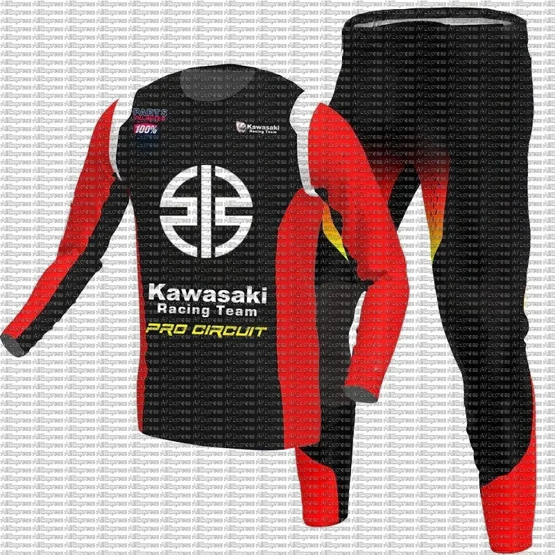 Kawasaki Men's Race Uniform Motorcycle Off-Road Cycling Set Long Sleeve Oversized Jersey with Pants for Outdoor Autumn Riding
Kawasaki Men's Race Uniform Motorcycle Off-Road Cycling Set Long Sleeve Oversized Jersey with Pants for Outdoor Autumn Riding