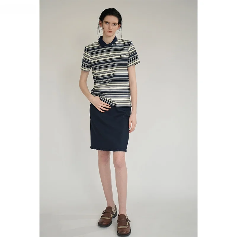 Blue Striped Knitted Top oulder Pads Included Casual Sle Summer New Arrival Women's T-irt Cotton Polyester Blend
Blue Striped Knitted Top oulder Pads Included Casual Sle Summer New Arrival Women's T-irt Cotton Polyester Blend