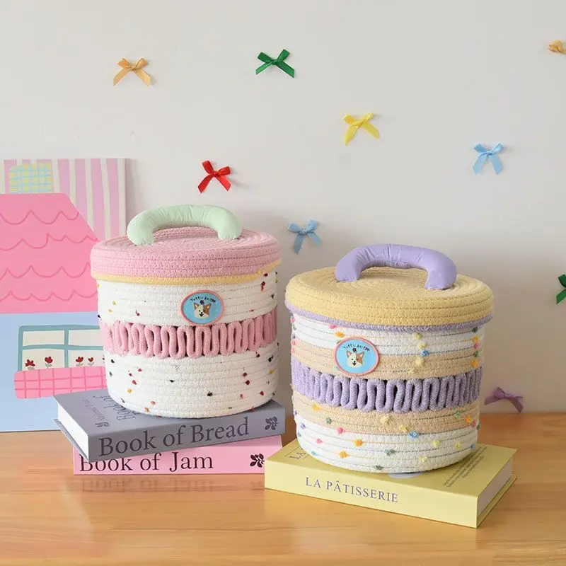 Cartoon Cotton Rope Woven Storage Basket with Lid Dust-proof Miscellaneous Basket Cute Baskets Cotton Rope Baskets Home Decor
Cartoon Cotton Rope Woven Storage Basket with Lid Dust-proof Miscellaneous Basket Cute Baskets Cotton Rope Baskets Home Decor