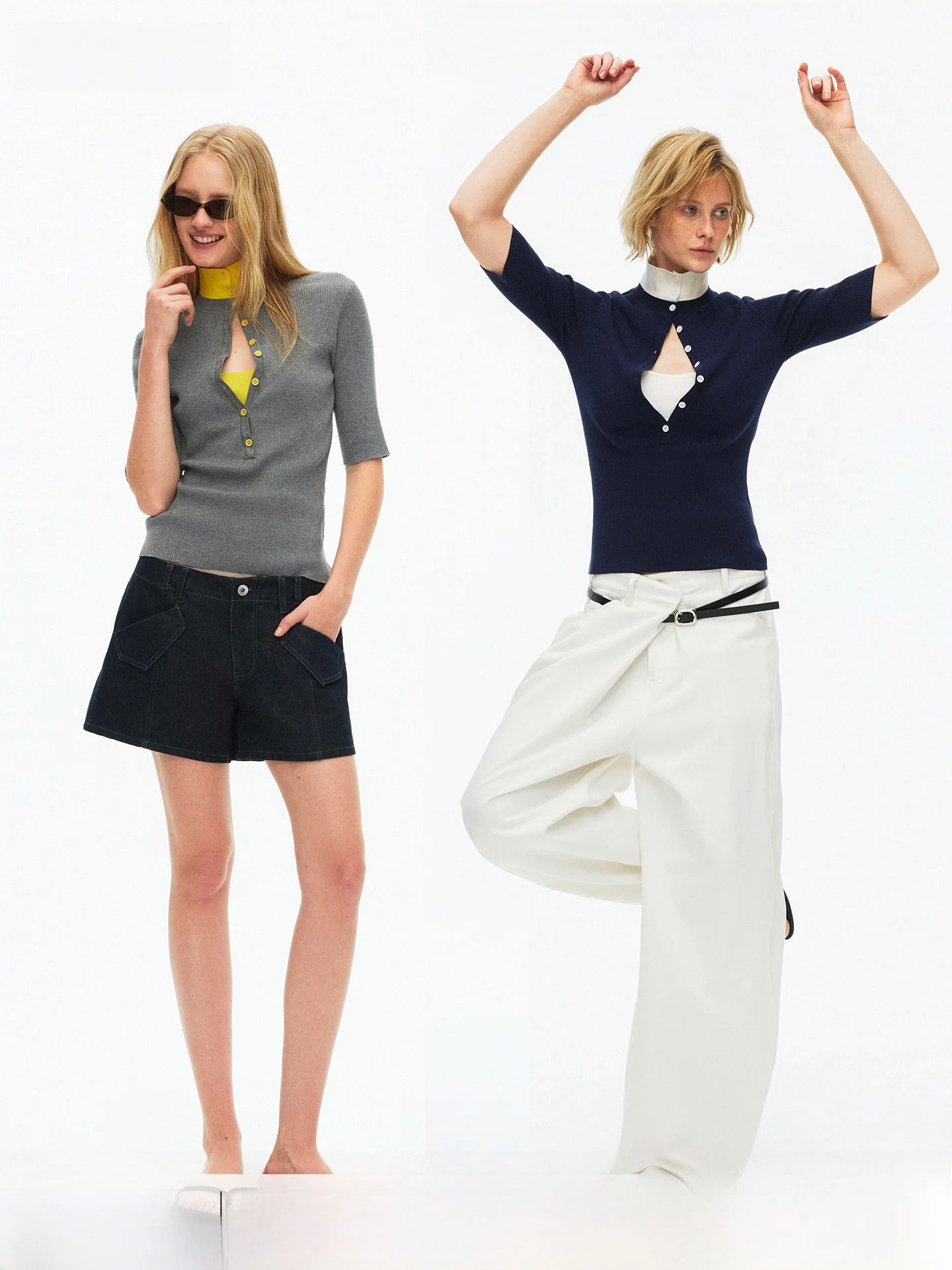 Slim Fit mid Sleeve Knitted Top with Double Collar Color Block Design for Women Commute Style Summer New Arrival Single Piece
Slim Fit mid Sleeve Knitted Top with Double Collar Color Block Design for Women Commute Style Summer New Arrival Single Piece