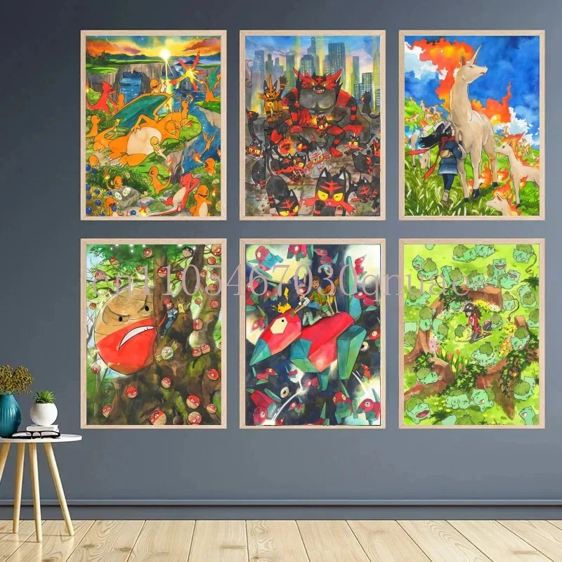 Pokemon Anime Peripherals Bulbasaur Posters Charizard Picture Art Water Colours Canvas Painting for Kids Bedroom Wall Decorate
Pokemon Anime Peripherals Bulbasaur Posters Charizard Picture Art Water Colours Canvas Painting for Kids Bedroom Wall Decorate