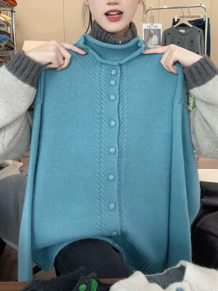 Spring 2025 plus Size Comfortable Casual High Collar Printed Knitwear Outerwear Lake Blue Sve Long Length Regular Sle
Spring 2025 plus Size Comfortable Casual High Collar Printed Knitwear Outerwear Lake Blue Sve Long Length Regular Sle