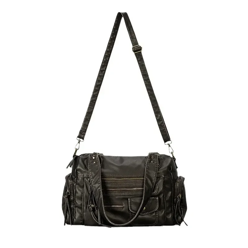 Y2K Hot Girl Single Shoulder Crossbody Bag Vintage Washed Leather Motorcycle Bag Large Capacity Multi Pocket Bag Women Tote Bag
Y2K Hot Girl Single Shoulder Crossbody Bag Vintage Washed Leather Motorcycle Bag Large Capacity Multi Pocket Bag Women Tote Bag