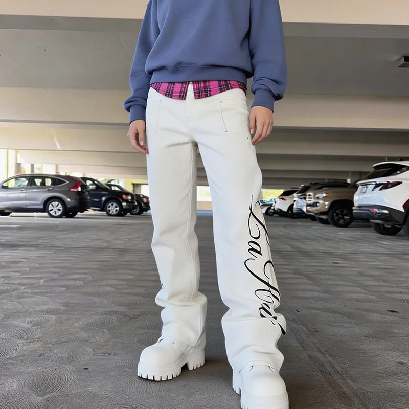 Retro Washed Denim Men's Women's Clothing European American Autumn Winter High Street Casual Letter Printed Straight Leg Pants
Retro Washed Denim Men's Women's Clothing European American Autumn Winter High Street Casual Letter Printed Straight Leg Pants