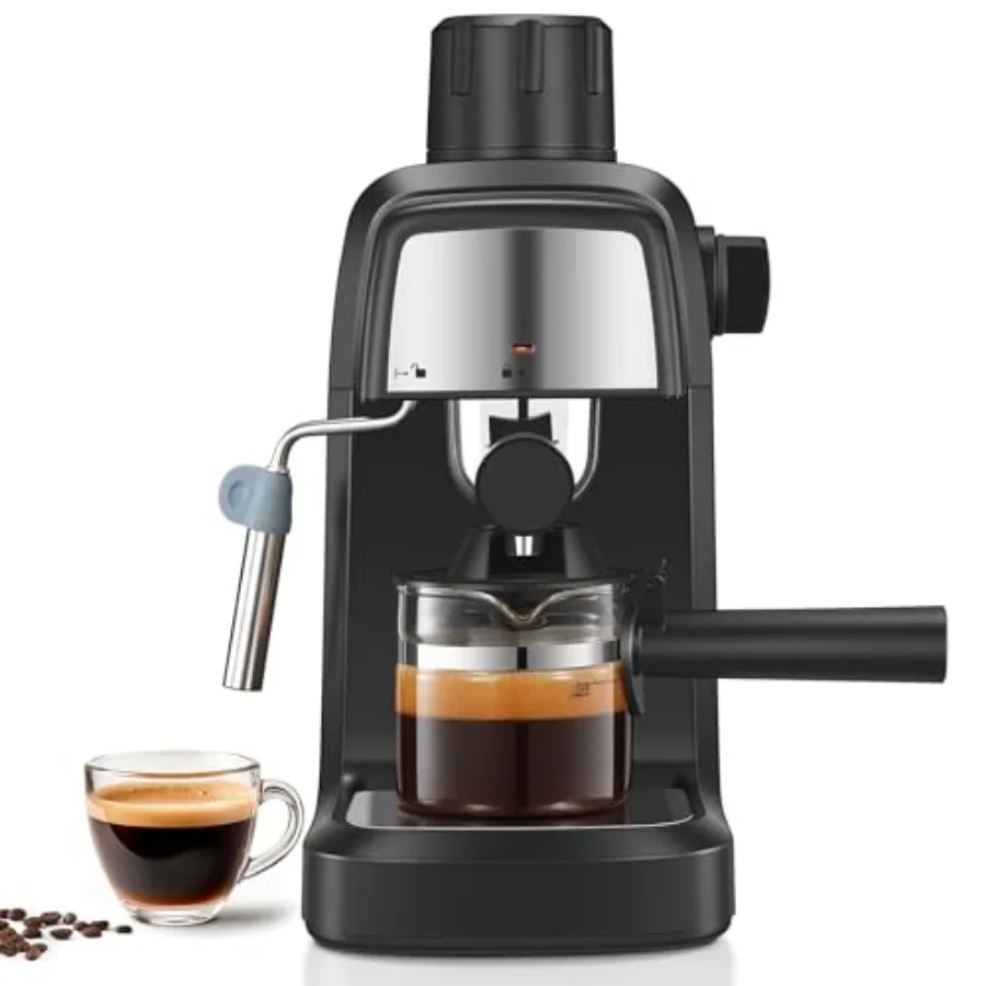 Espresso Machine 3.5 Bar 800W Compact Size Coffee Maker with Steam Wand 4 Cups Cappuccino and Latte Machine for Home and Office
Espresso Machine 3.5 Bar 800W Compact Size Coffee Maker with Steam Wand 4 Cups Cappuccino and Latte Machine for Home and Office