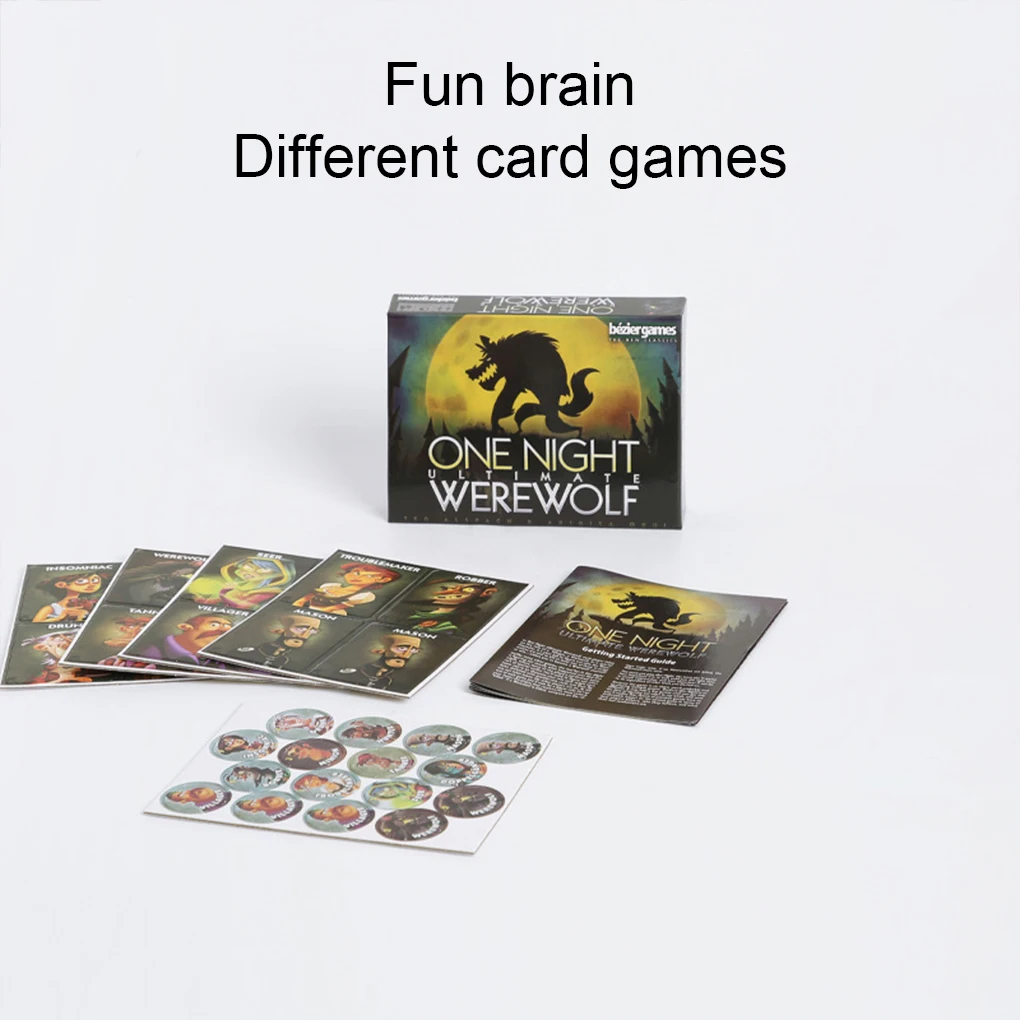 One Night Ultimate Werewolf Game Card Board Games Daybreak Vampire Alien Bonus Roles Home Playing Cards Paper Game Card
One Night Ultimate Werewolf Game Card Board Games Daybreak Vampire Alien Bonus Roles Home Playing Cards Paper Game Card