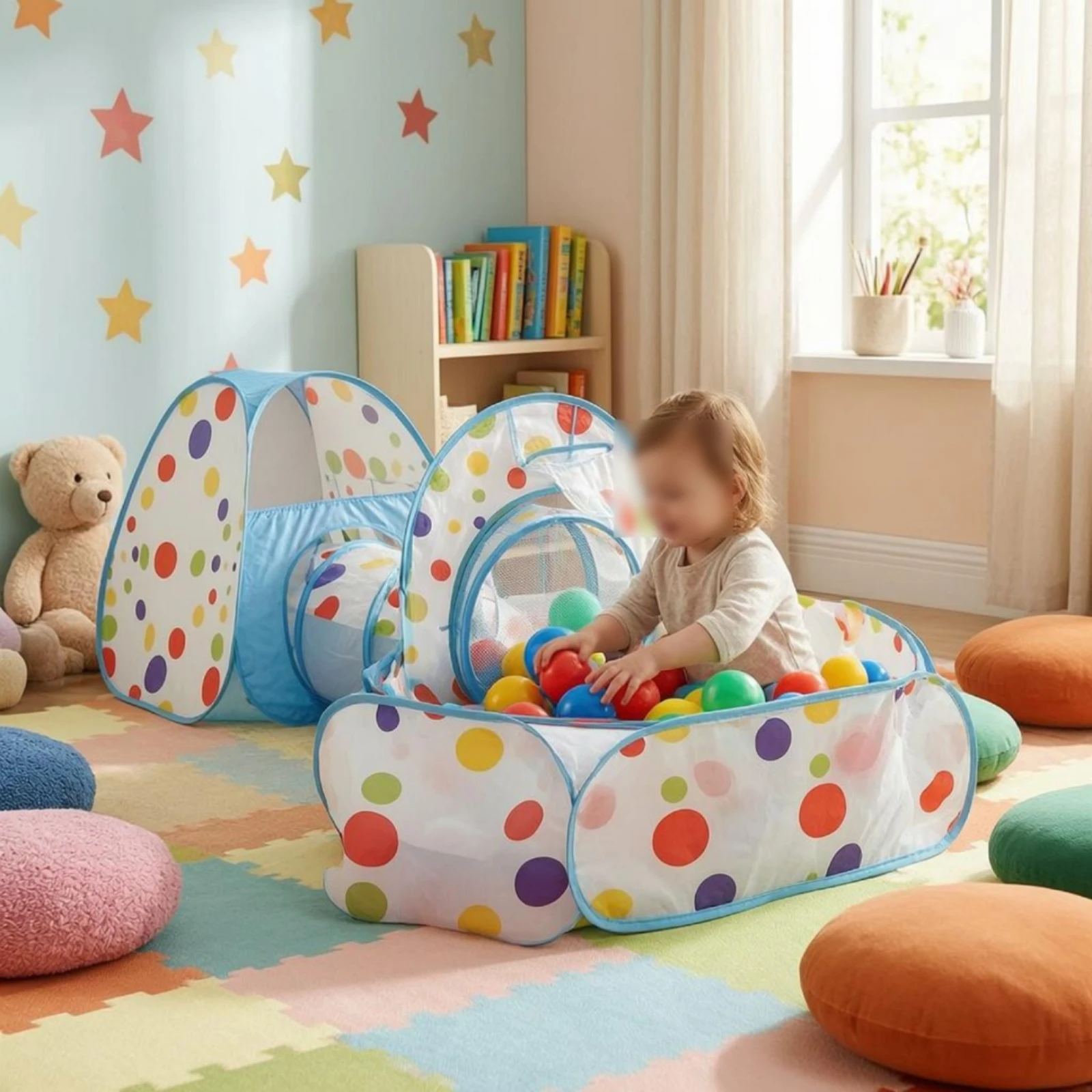 Kids Play Tent and Tunnel Set Foldable Play Tent Set Crawl-Through Tunnel Polka Dot Toddler Obstacle Course Lightweight
Kids Play Tent and Tunnel Set Foldable Play Tent Set Crawl-Through Tunnel Polka Dot Toddler Obstacle Course Lightweight