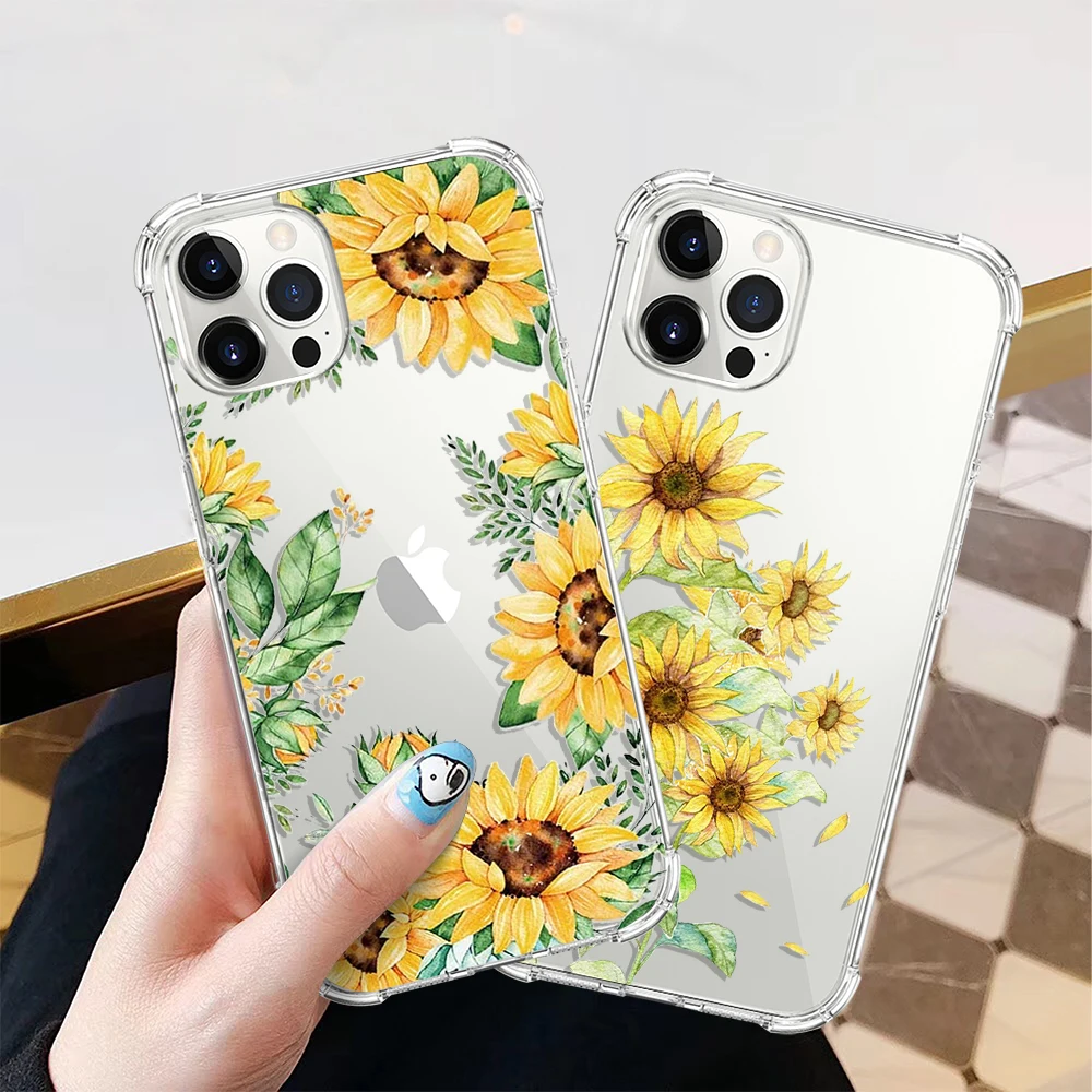 Sunflower Flower Phone Case for Iphone 11 12 13 Pro Max X XR XS Max 7 8 Plus Luxury Transparent Silicone Shockproof Back Cover
Sunflower Flower Phone Case for Iphone 11 12 13 Pro Max X XR XS Max 7 8 Plus Luxury Transparent Silicone Shockproof Back Cover