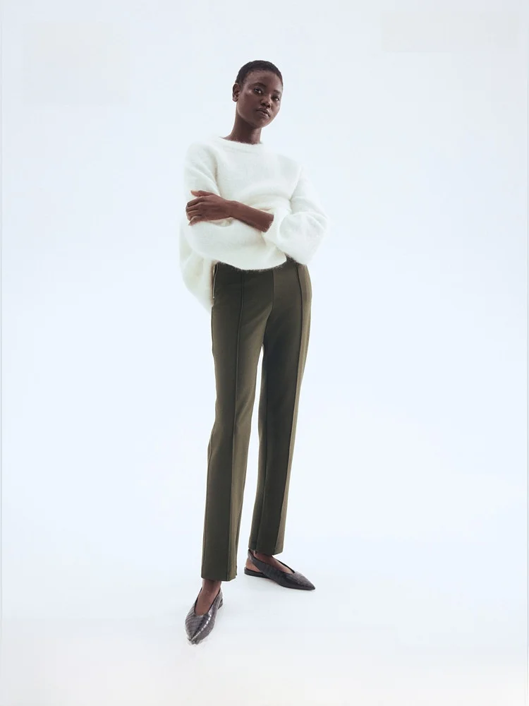 Spring Women's High Waist Slim Fit Pants H&M Double Sided Fabric Zipper Cuff Casual Trousers Ladies Youth Faion
Spring Women's High Waist Slim Fit Pants H&M Double Sided Fabric Zipper Cuff Casual Trousers Ladies Youth Faion