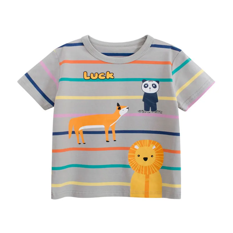 Striped Animals Boys Girls Tops Summer Baby T Shirts Short Sleeve Cartoon Printed Toddler Tees Tops Boys Girls Clothing
Striped Animals Boys Girls Tops Summer Baby T Shirts Short Sleeve Cartoon Printed Toddler Tees Tops Boys Girls Clothing