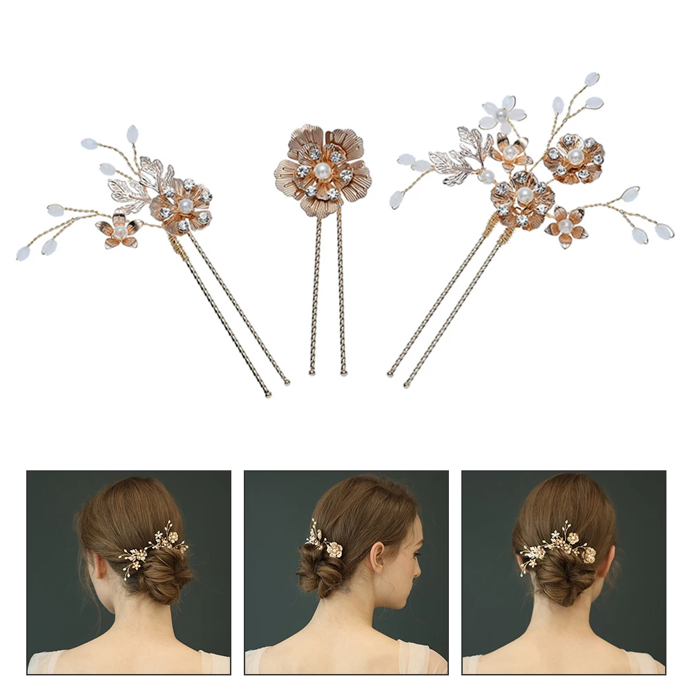 3pcs U Shaped Bridal Hairpin Stick Zinc Alloy Flower Design Rhinestones Crystal Women Hair nament Wedding Accessories
3pcs U Shaped Bridal Hairpin Stick Zinc Alloy Flower Design Rhinestones Crystal Women Hair nament Wedding Accessories