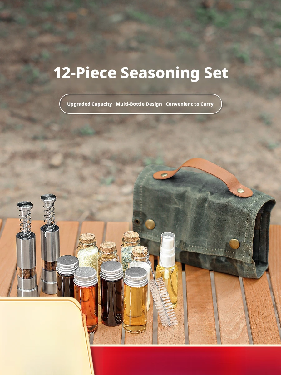Outdoor Camping Seasoning Bottle Storage Waterproof Seasoning Bottle Barbecue Seasoning Bottle Set Canvas Bag
Outdoor Camping Seasoning Bottle Storage Waterproof Seasoning Bottle Barbecue Seasoning Bottle Set Canvas Bag