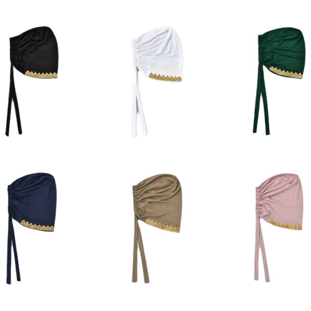 Soft Stretch Inner Hijabs Elasticity Tie Back Hot Stamping Undercap Shiny Golden Rhinestone Golden Floral Embroidery Turban
Soft Stretch Inner Hijabs Elasticity Tie Back Hot Stamping Undercap Shiny Golden Rhinestone Golden Floral Embroidery Turban